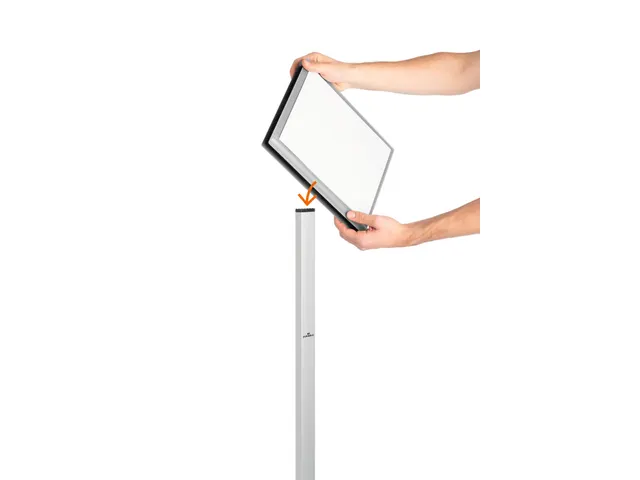 Vloerstandaard info stand outdoor A4 grijs