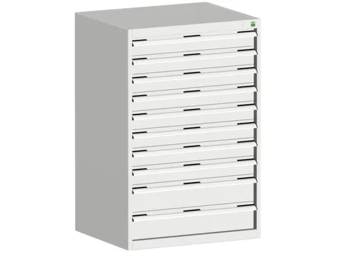 ladekast HxBxD 1200x800x650mm 10laden RAL7035 front RAL7035