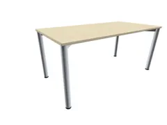 vergadertafel HxBxD 72x160x80cm rechthoekig 4voeten Esdoorn alu