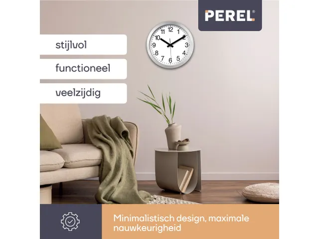 Aluminium Wandklok Ø 30cm cijferaanduiding DCF