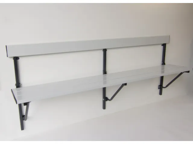 banc pliable HxLxP 780x2000x380mm barres alu structure acier RAL7016