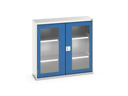 vitrinekast 1000x1050x350mm 2xStalen bodem romp RAL7035 front RAL5010