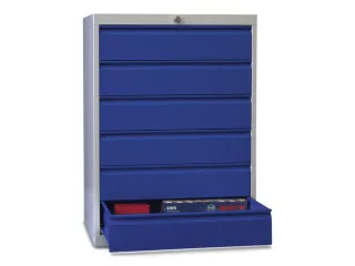 ladekast HxBxD 1000x715x600mm 6laden slot RAL7035 front RAL5010 - 3