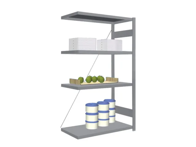 Rvs Inhaakstelling Aanbouw 1750x1010x535mm 4legborden Vaklast 200kg