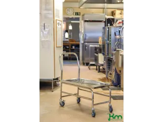 RVS duwbeugelwagen,draagverm. 100kg,laadvl. LxB 735x390mm,RVSplaat - 3