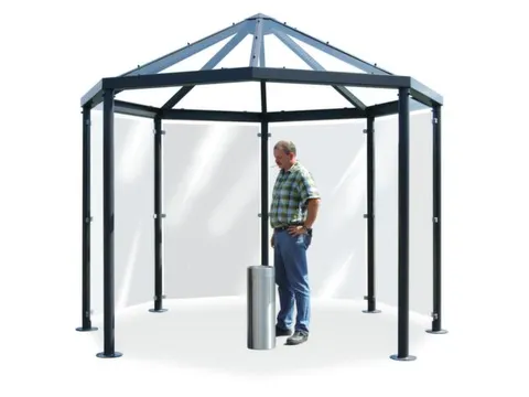 rokersoverkapping,achthoekig,HxBxD 3100x3300x3300mm,wanden EVG,dak GVG