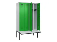 locker met bank,voor scheiding van kleding,HxBxD 2120x1200x815mm,4vak