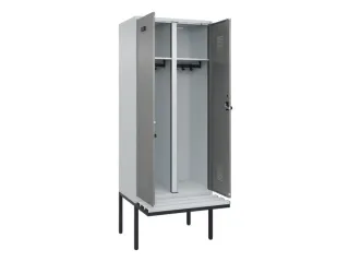 locker met bank,voor scheiding van kleding,HxBxD 2120x800x815mm,2vak - 1