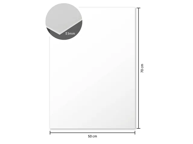 Panneau Mousse Kangaro 50x70cm 3mm Double face Blanc 15 pièces