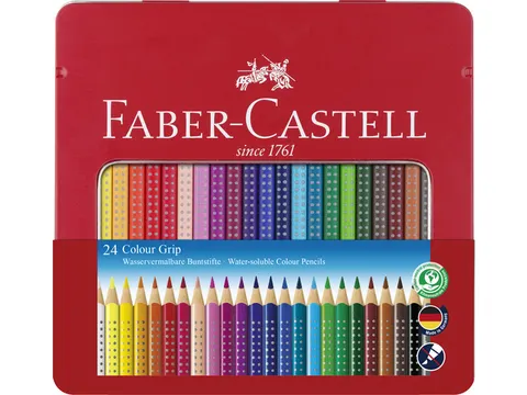 Kleurpotlood Faber-Castell Grip 2001 metalen etui a 24 stuks