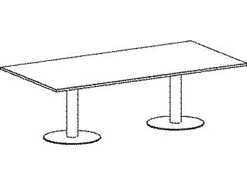 Vergadertafel Rechthoekig Hxbxd 72x240x120cm Blad Beuken Alu