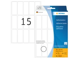 HERMA 10610 Verwijderbare universele etiketten 20x50mm Wit 360 stuks