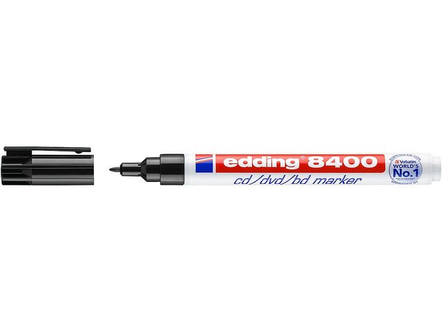 Cd marker edding 8400 rond zwart 0.5-1.0mm | MarkeerstiftWinkel.nl
