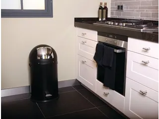 Afvalbak Kickcan metalen binnenbak 33 liter mat zwart - 3