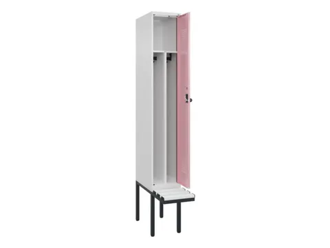 locker met bank,voor scheiding van kleding,HxBxD 2120x300x815mm,1vak
