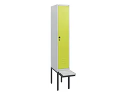 locker met bank,HxBxD 1950x300x815mm,1vak,vak B 300mm,draaigrendel