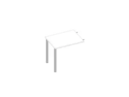 aanbouwtafel,i.h.v.,v. 4voeten,HxBxD 680-760x800x600mm,blad wit