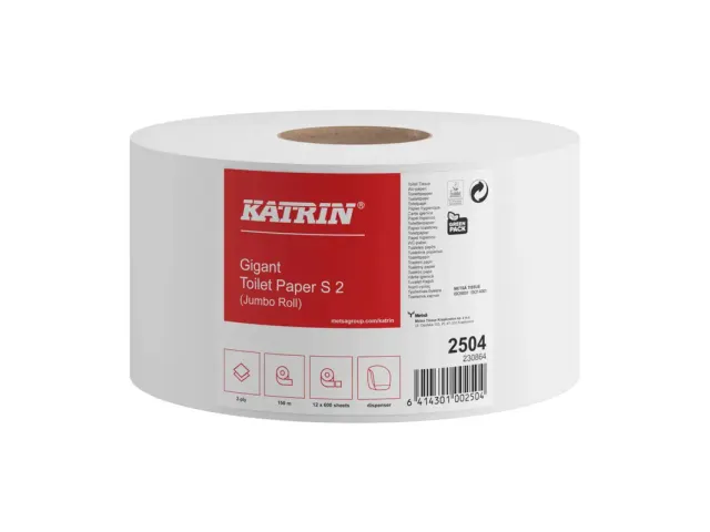 Toiletpapier Katrin 2504 Gigant S jumbo klein 2-laags 150m wit Pallet