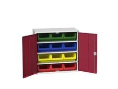 Systeemkast 1000x1050x550mm 12bakken 3xlegbord RAL7035+RAL3004