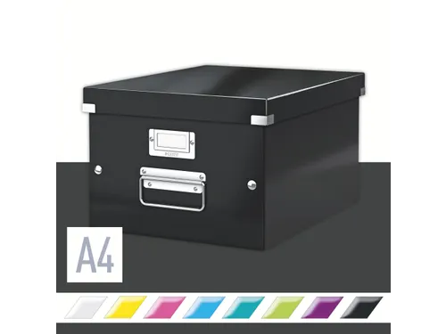 Opbergbox WOW Click & Store 281x200x370mm zwart 85% gerecycled karton