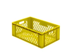 Euronorm-stapelbak 40l 210x600x400mm Wanden/bodem Opengewerkt Geel