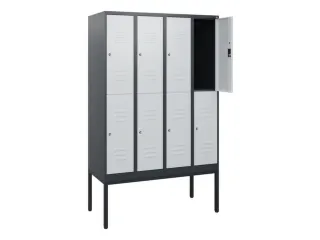 dubbeldekse locker,HxBxD 1950x1200x500mm,4x2vak.,vak B 300mm,cil.-slot - 2