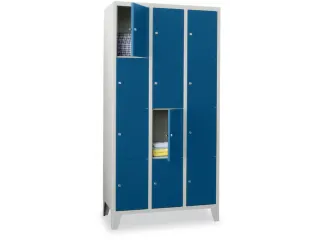 lockerkast,HxBxD 1850x900x500mm,3x4vakken,RAL7035,front RAL5010 - 2