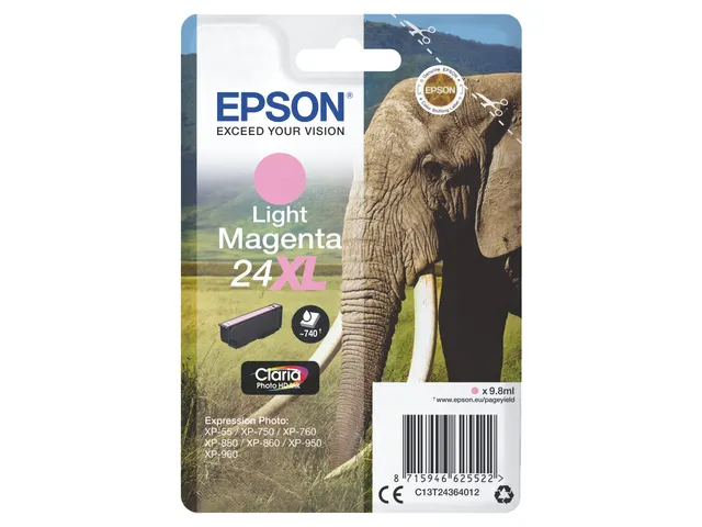 Singlepack Light Magenta 24XL Claria Photo HD Ink