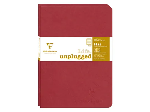 Schrift Clairefontaine A5 lijn 96 pagina's 90gr rood seal à 2 stuks