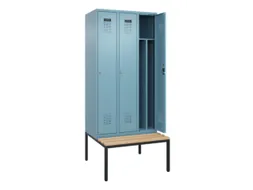 locker met bank,voor scheiding van kleding,HxBxD 2120x900x815mm,3vak