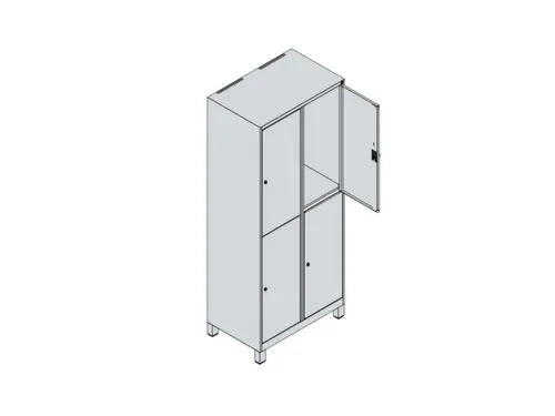 dubbeldekse locker,HxBxD 1950x800x500mm,2x2vak.,vak B 400mm