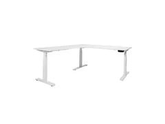 Elektrisch Hoekbureau Dextro Plus 200x200cm Frame Wit Blad Krijtwit