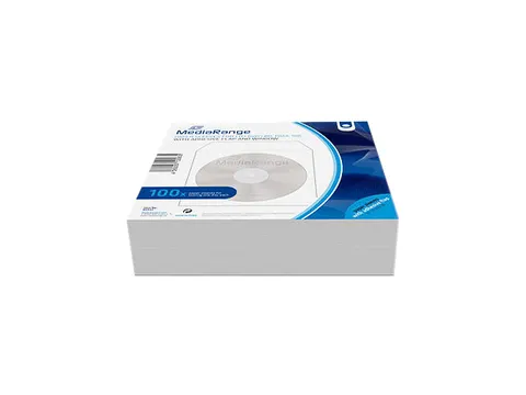 MediaRange BOX62 Papieren CD hoezen met klep en venster Wit 100 stuks