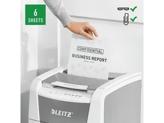 Papiervernietiger Leitz IQ Auto+ Small Office 100 P-5 snippers 2x15mm - 6