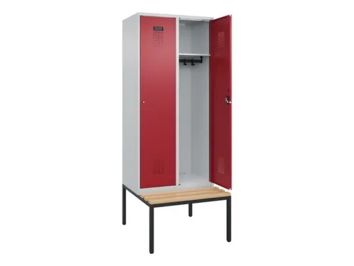 locker met bank,HxBxD 2120x800x815mm,2vak,vak B 400mm,cilinderslot