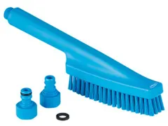 Vikan Hygiëne handborstel met waterdoorvoer blauw hard 330mm