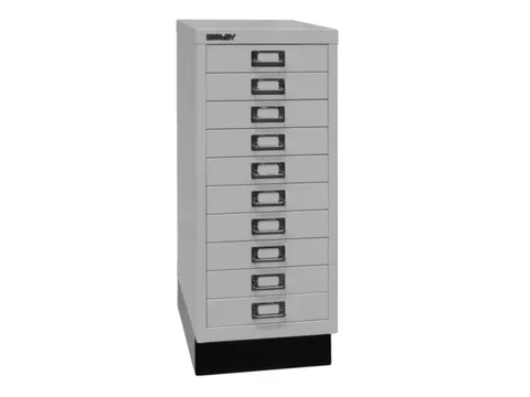 kantoor-ladekast HxBxD 670x279x380mm 10 laden romp lichtgrijs staal