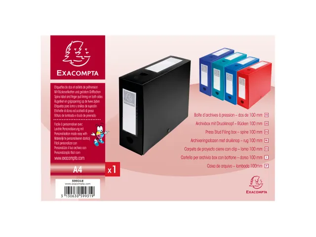 Boite de classement à pression Dos 100mm polypropylène 7/10e Opaque