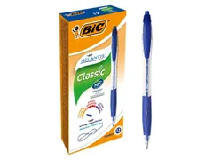Balpen Bic Atlantis classic grip clic medium blauw