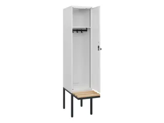 locker met bank,HxBxD 1950x400x815mm,1vak,vak B 400mm,draaigrendel - 1