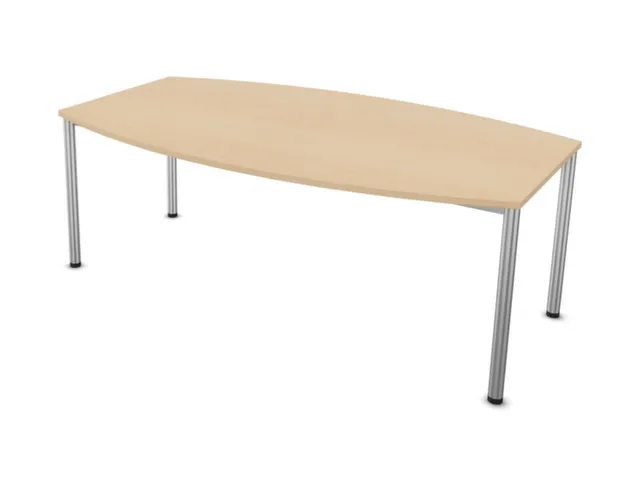 Table de conférence forme de fût 740x2000x1200mm NE-érable 4 pieds
