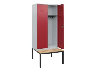 locker met bank,HxBxD 1950x800x815mm,2vak,vak B 400mm,cil.-slot - 2