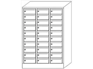 Postsorteerkast 1850x1230x500mm 3x10 Vakken Ral7035 Front Ral3000 - 3