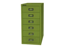 kantoor-ladekast HxBxD 590x279x380mm 6 laden romp + front groen staal