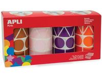 stickers XL, 4 rollen, 4 kleuren, 4 vormen