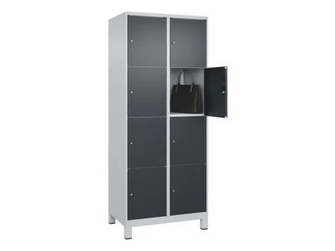 lockerkast,HxBxD 1950x800x500mm,2x4vakken,vak B 400mm,cil.-slot,voeten