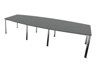 vergadertafel,HxBxD 740x3200x1400mm,vatvormig,MS-donkergrijs - 3