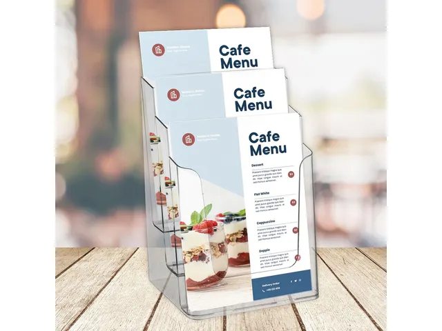 Porte-brochures Europel 3 compartiments A4 acryl