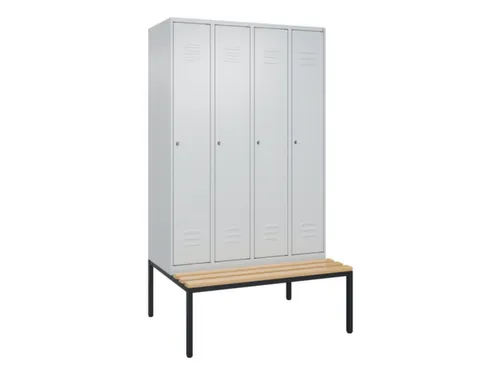 locker met bank,HxBxD 2120x1200x815mm,4vak,vak B 300mm,cil.-slot