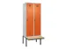 locker met bank,voor scheiding van kleding,HxBxD 2120x800x815mm,2vak